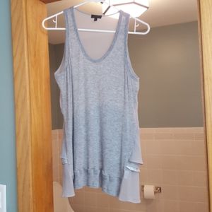 CLU GRAY ADORABLE RUFFLED BACK TOP